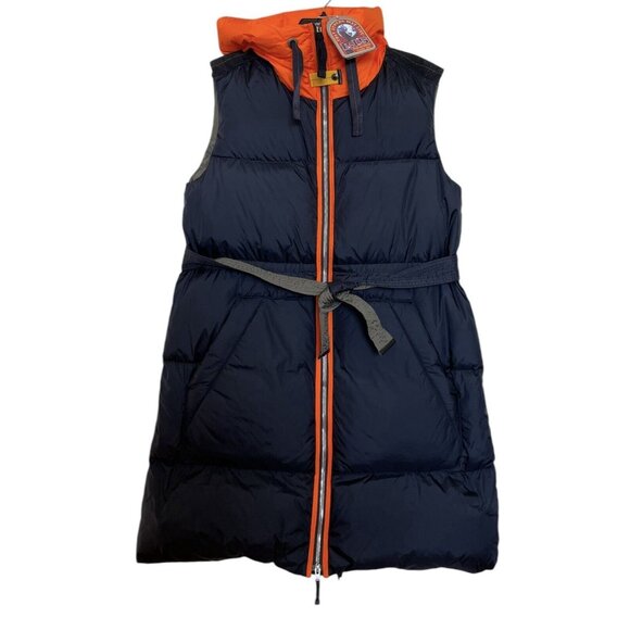 Parajumpers Vest Womens Size Medium M Galen Down Puffer Black Green Orange